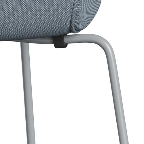 Fritz Hansen 3107 stol helt vadderad, silvergrå/stålcuttrio pastellblå