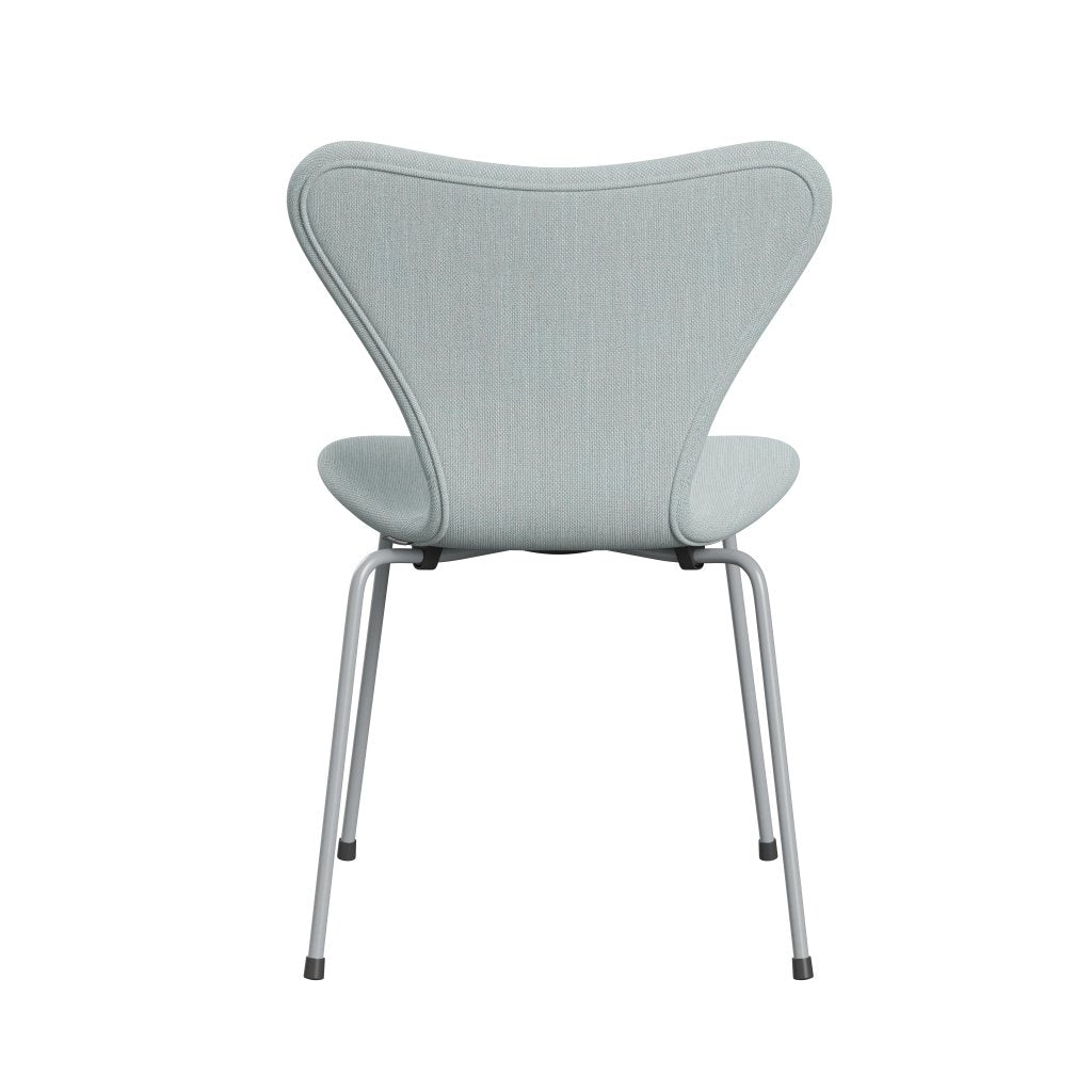 Fritz Hansen 3107 Stol Fuldpolstret, Silver Grey/Sunniva 2 White/Light Blue