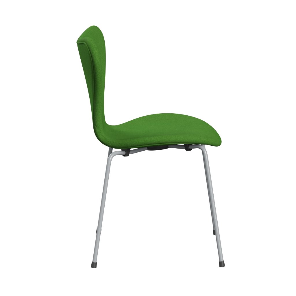 Fritz Hansen 3107 stol helt vadderad, silvergrå/tonus klar grön
