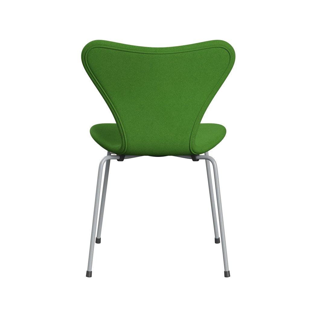 Fritz Hansen 3107 stol helt vadderad, silvergrå/tonus klar grön