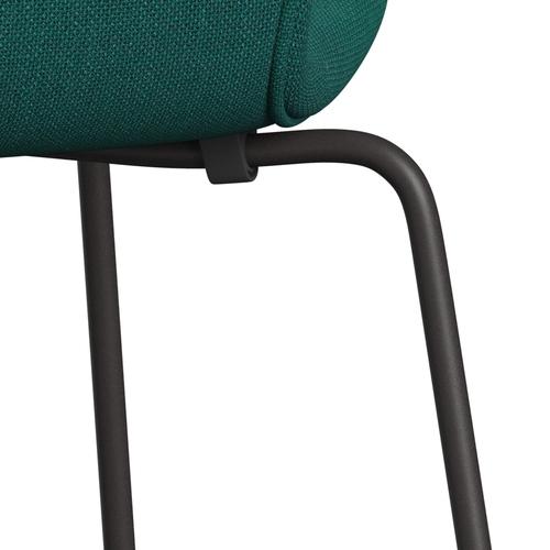 Fritz Hansen 3107 stol helt vadderad, varm grafit/sunniva 2 grön