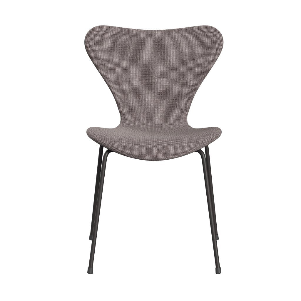 Fritz Hansen 3107 Stol Fuldpolstret, Warm Graphite/Sunniva 2 White/Purple