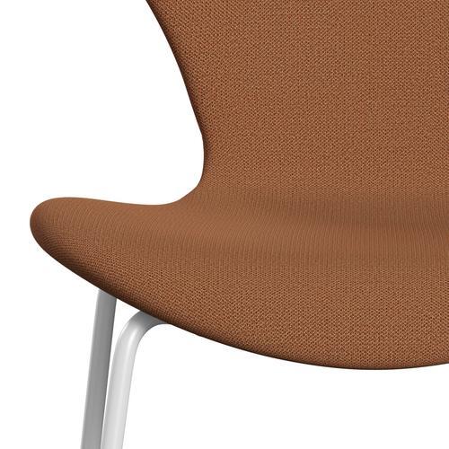 Fritz Hansen 3107 Stol Fuldpolstret, Hvid/Capture Kobber