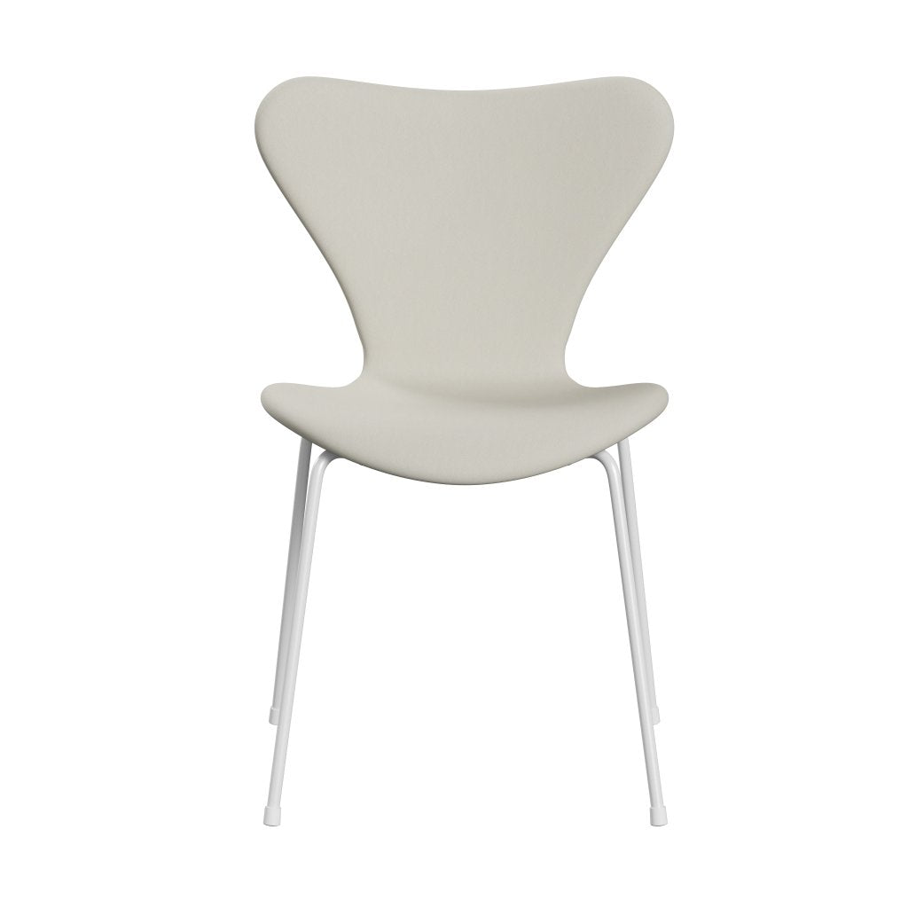 Fritz Hansen 3107 stol helt vadderad, vit/komfort ljusgrå