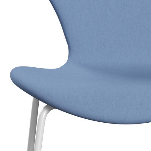 Fritz Hansen 3107 stol helt vadderad, vit/komfort vit/blå