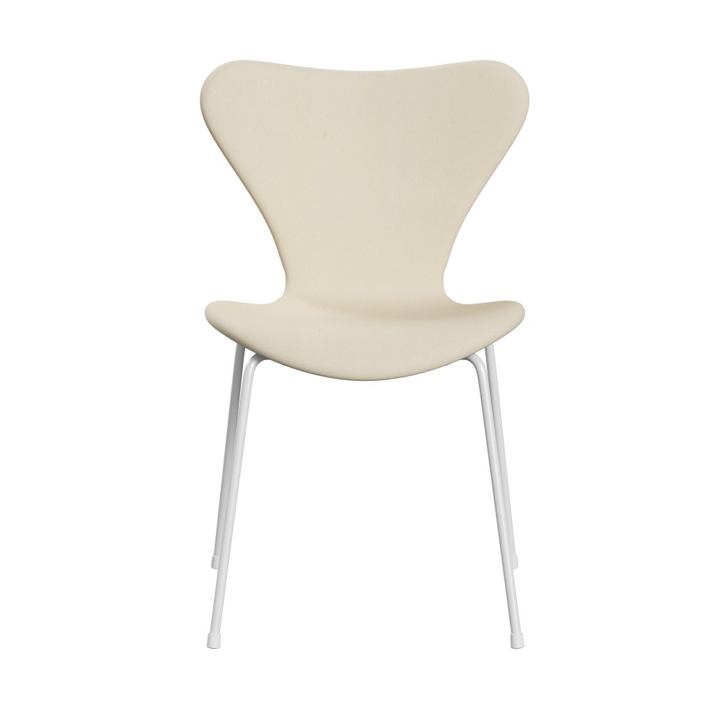 Fritz Hansen 3107 Stol Fuldpolstret, Hvid/Divina Hvid