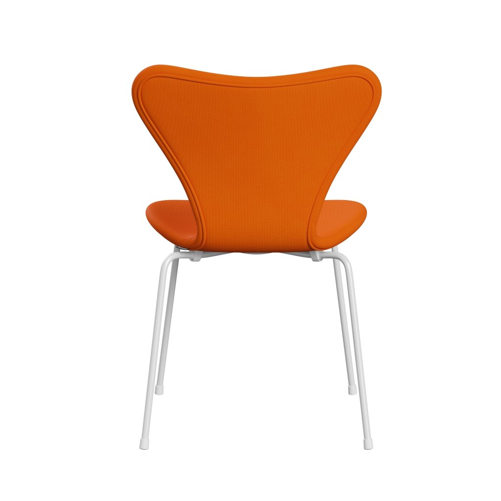 Fritz Hansen 3107 stol helt vadderad, vit/berömmelse orange (F63077)