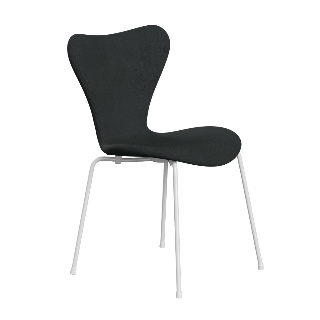 Fritz Hansen 3107 stol helt vadderad, vit/stålkolkol