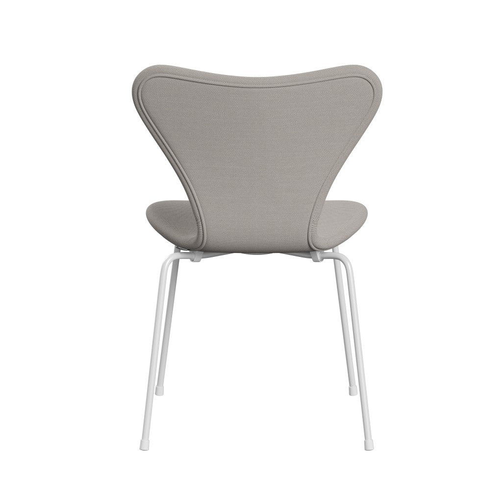 Fritz Hansen 3107 stol helt vadderad, vit/stålcuttrio vit & grå