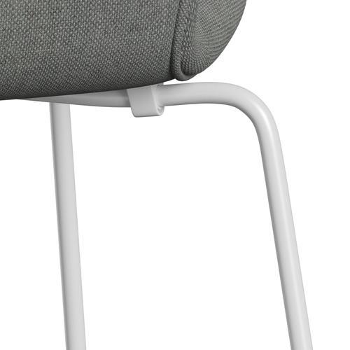 Fritz Hansen 3107 stol helt vadderad, vit/sunniva 2 grå