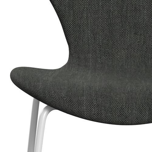 Fritz Hansen 3107 stol helt vadderad, vit/sunniva 2 ljusgrå/mörkgrå