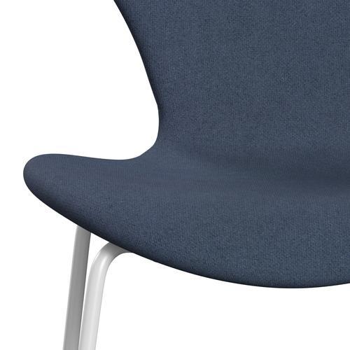 Fritz Hansen 3107 stol helt vadderad, vit/tonus grå blå
