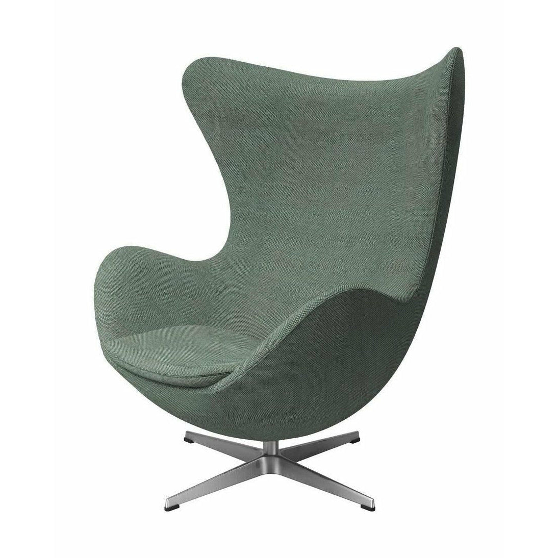 Fritz Hansen Egg Lounge Chair Tyg, Re-Wood Aqua