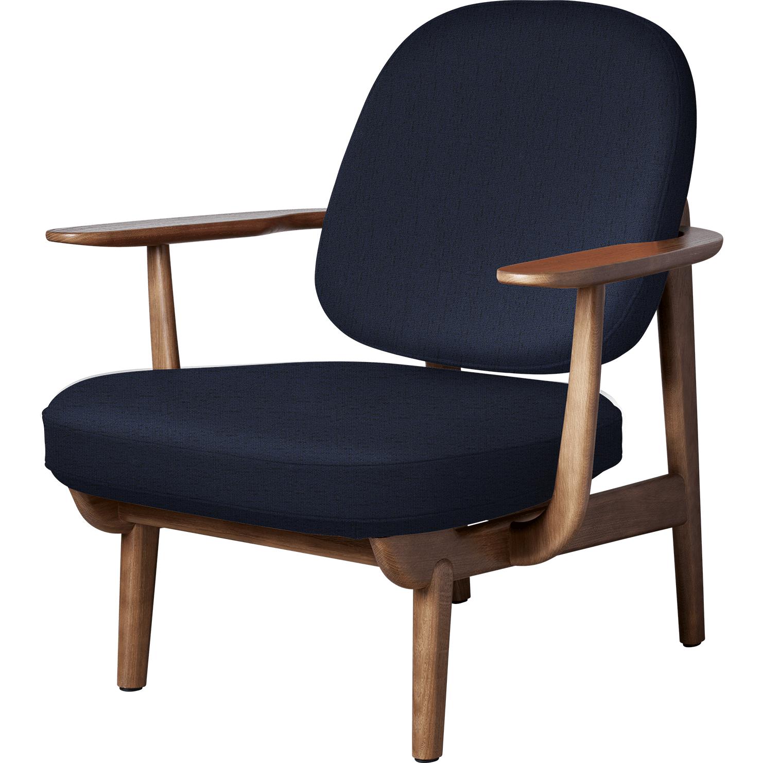 Fritz Hansen Peace Lounge Chair Walnut -färgad ek, mörkblå