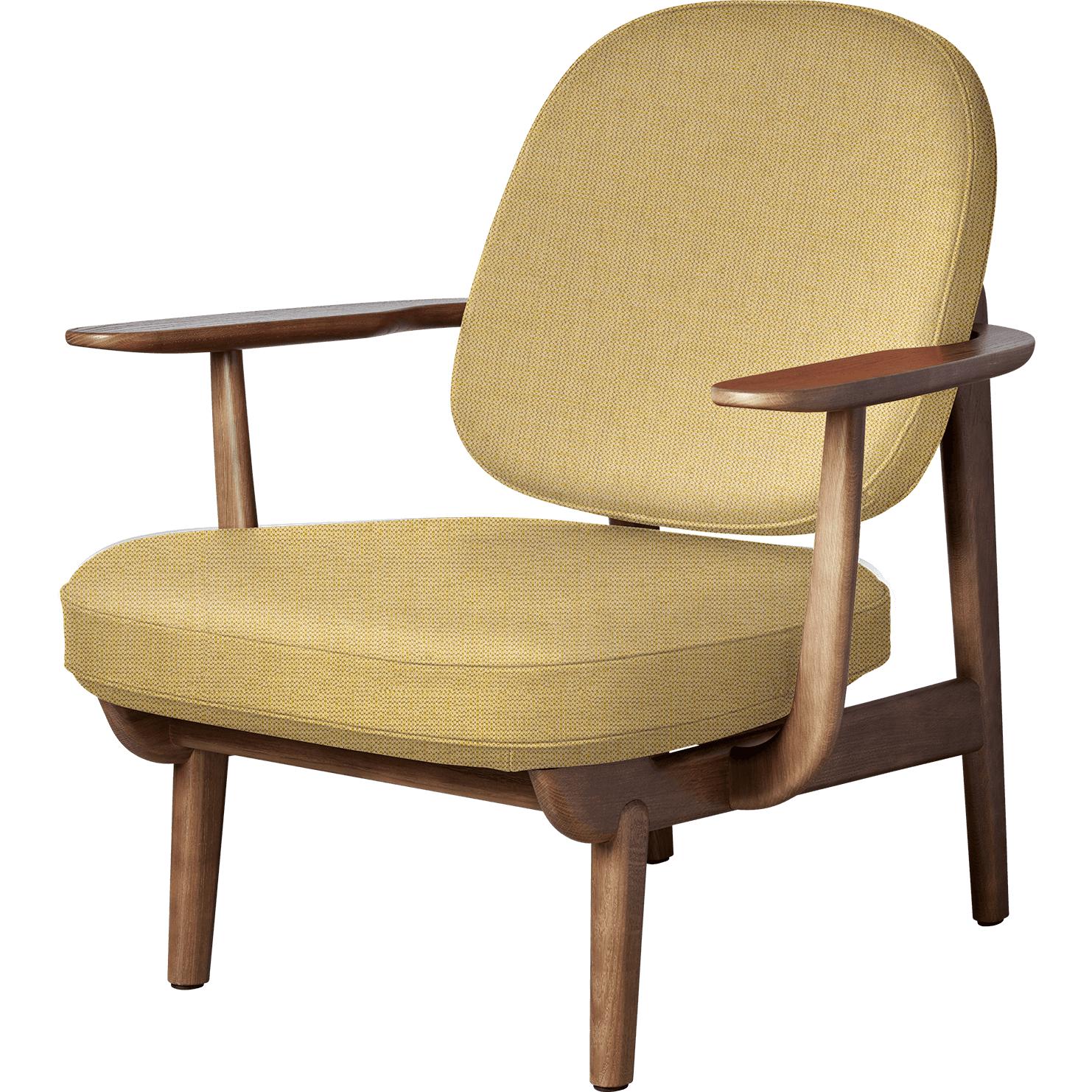 Fritz Hansen Peace Lounge Chair Walnut -färgad ek, gul