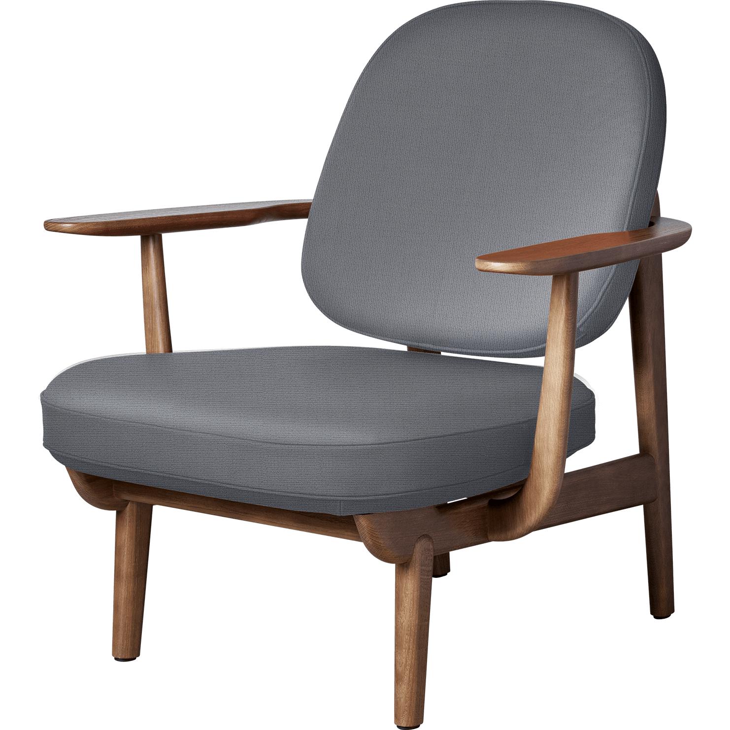 Fritz Hansen Peace Lounge Chair Walnut -färgad ek, ljusgrå