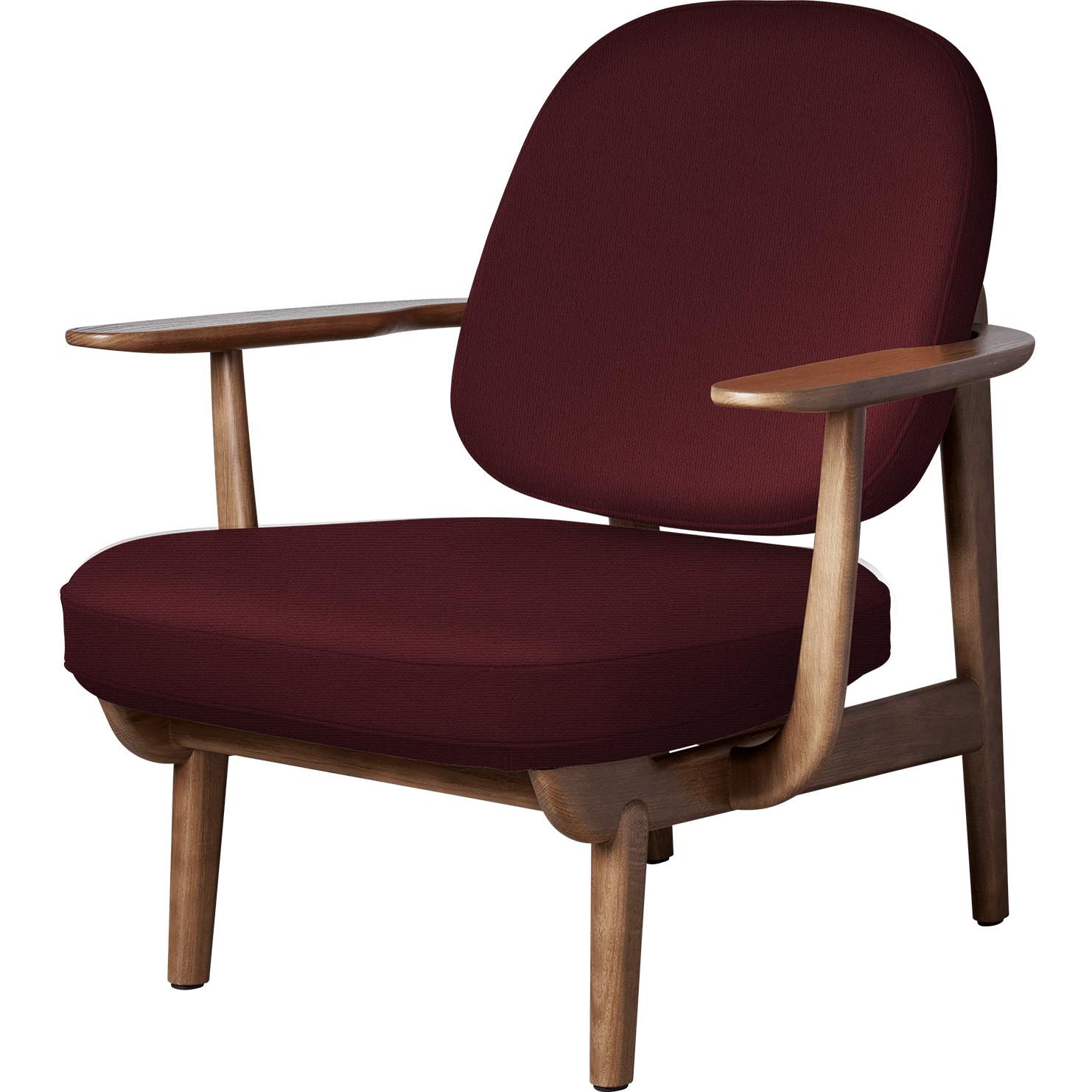 Fritz Hansen Peace Lounge Chair Walnnut -färgad ek, röd