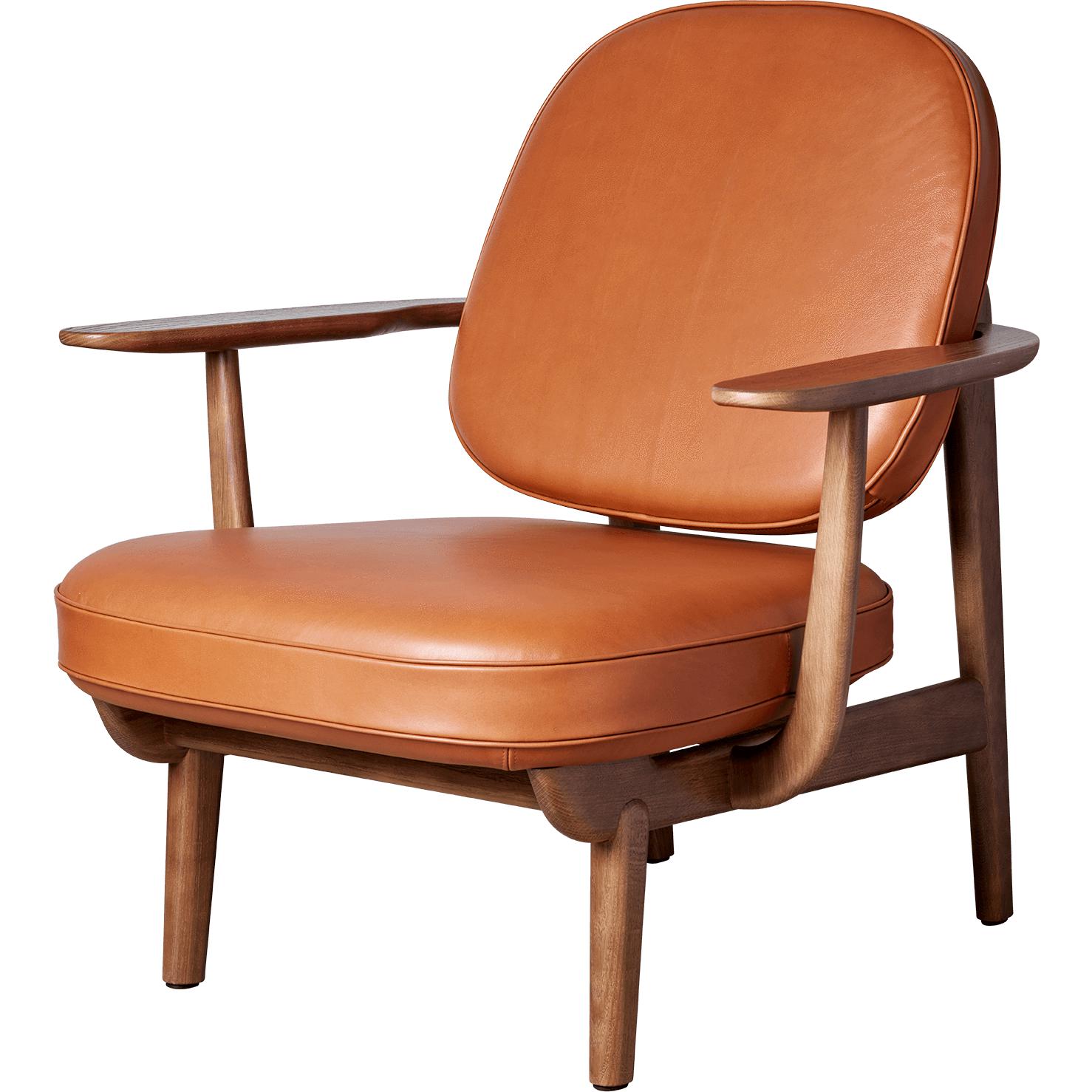 Fritz Hansen Peace Lounge Chair Walnut -färgad ek, valnötsläder