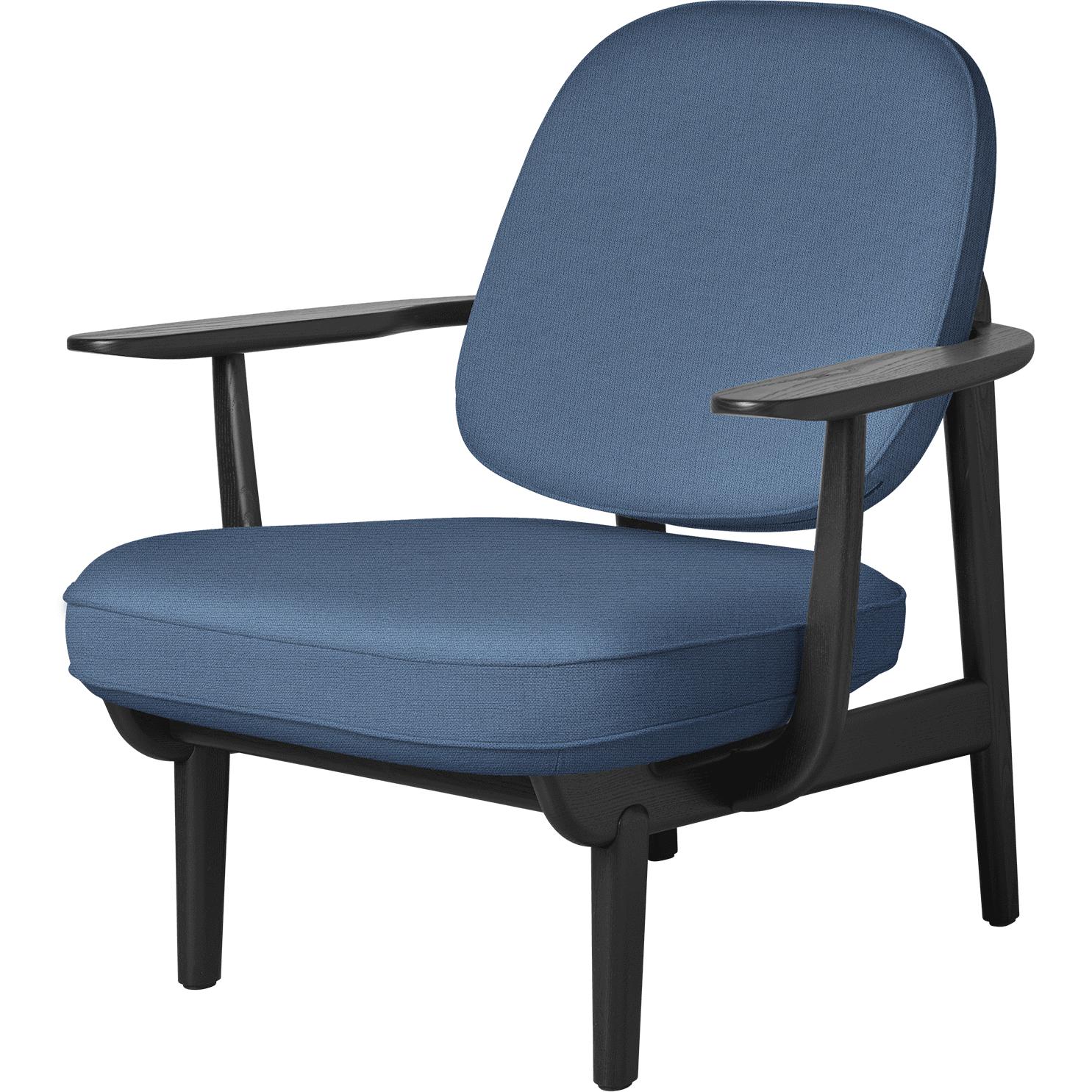 Fritz Hansen Peace Lounge stol svart -färgad aska, ljusblå