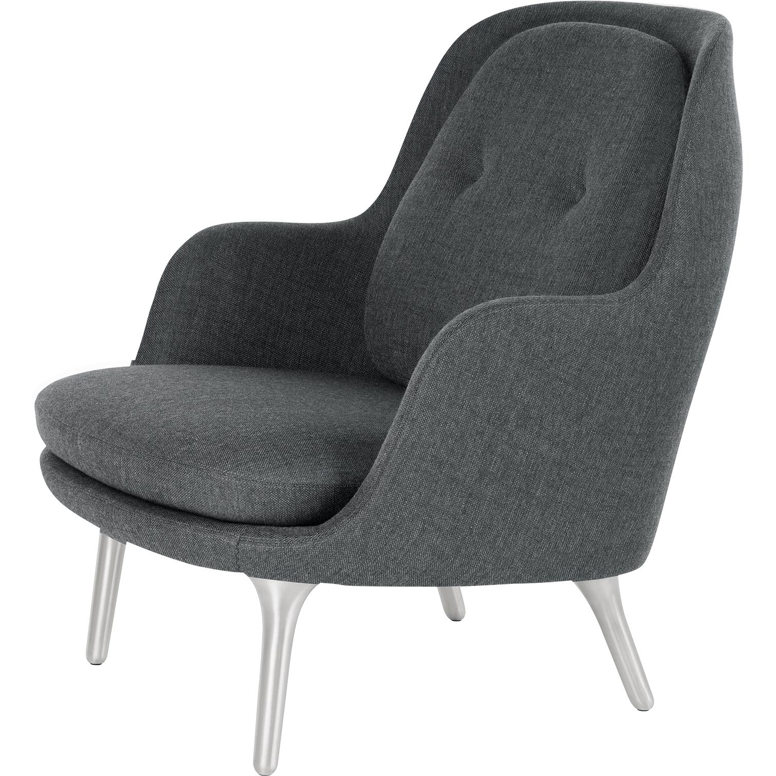 Fritz Hansen Gratis lounge stol aluminium, sunniva mörkgrå