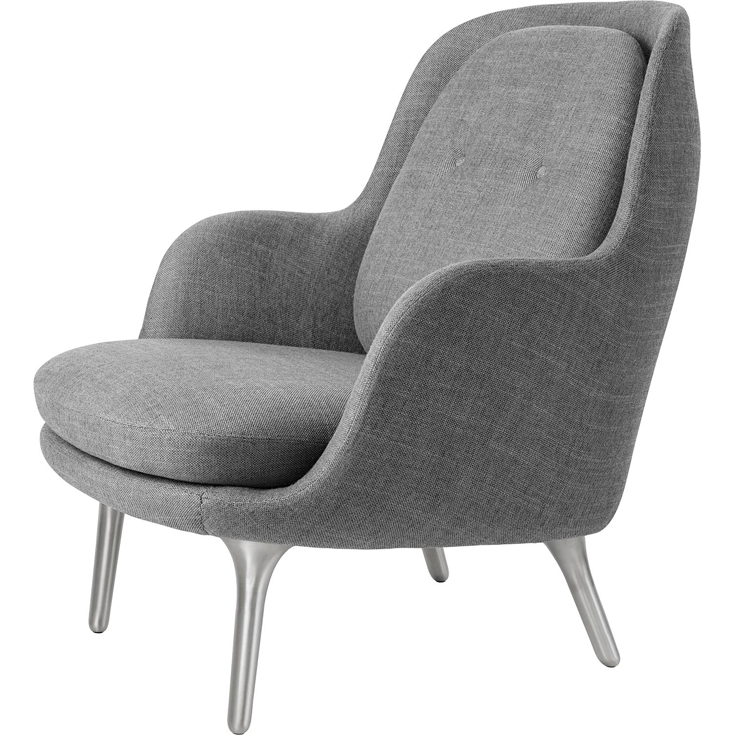 Fritz Hansen Gratis lounge stol aluminium, sunniva grå