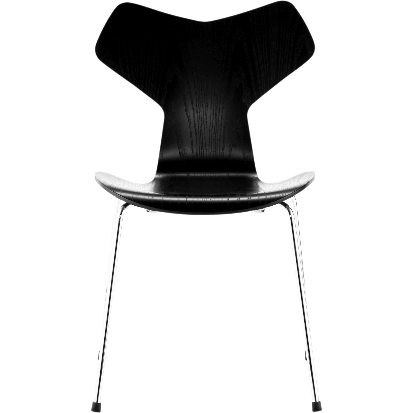 Fritz Hansen Grand Prix stol färgad ask krom ben, svart