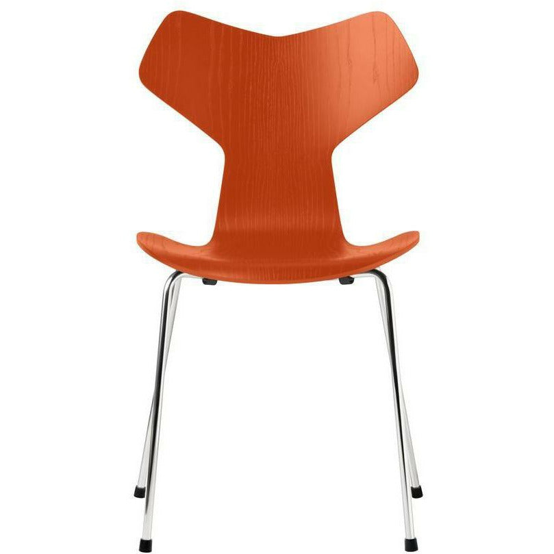 Fritz Hansen Grand Prix Chair Colored Ask Paradise Orange Bald, Chromed Steel Ben