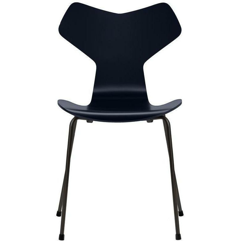 Fritz Hansen Grand Prix stol lackerad midnattblå skald, svarta ben