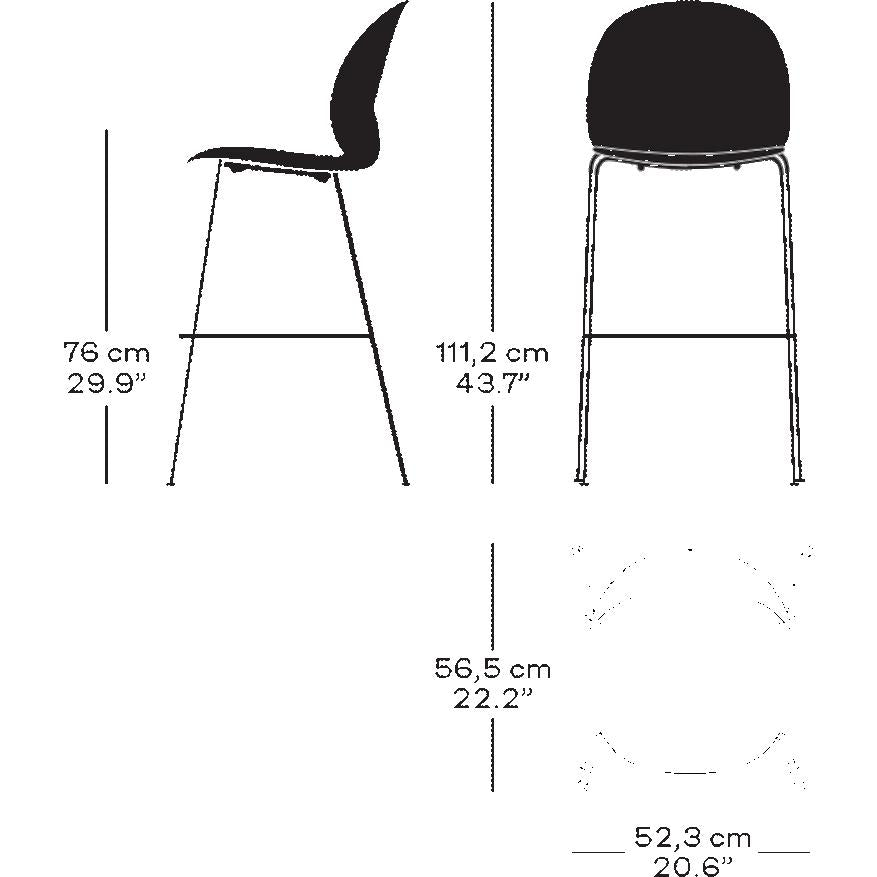 Fritz Hansen N02 Återvinn hög barstol, mörkblå/mörkblå