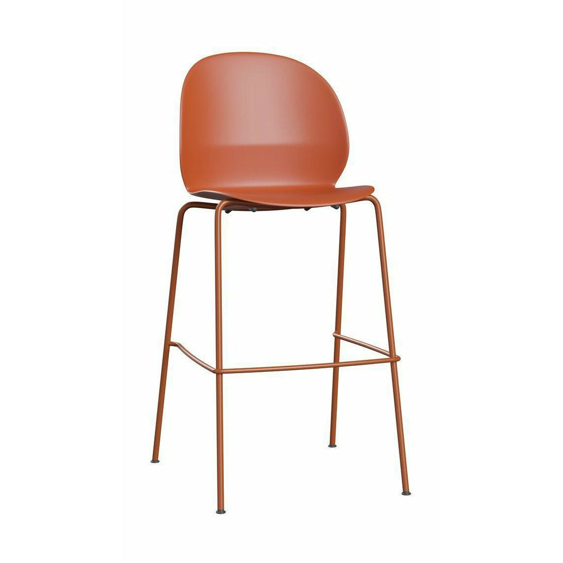 Fritz Hansen N02 Återvinn hög barstol, mörk orange/mörk orange
