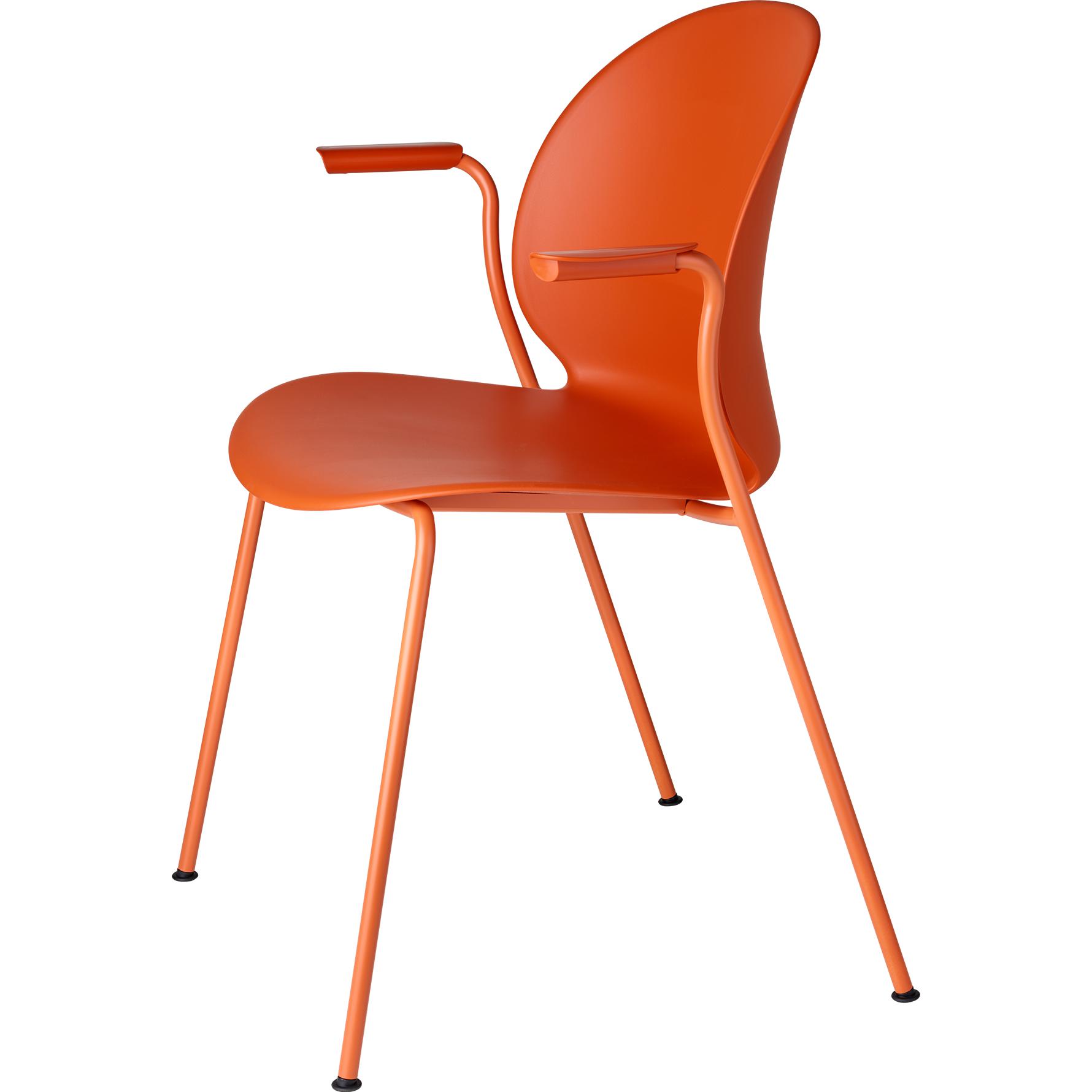 Fritz Hansen N02 Återvinn stol med armstöd monokrom 4-Benet, orange