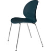 Fritz Hansen N02 återvinna stol frokromet stål 4-ben, mörkblå