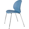 Fritz Hansen N02 återvinna stol frokromet stål 4-ben, ljusblå