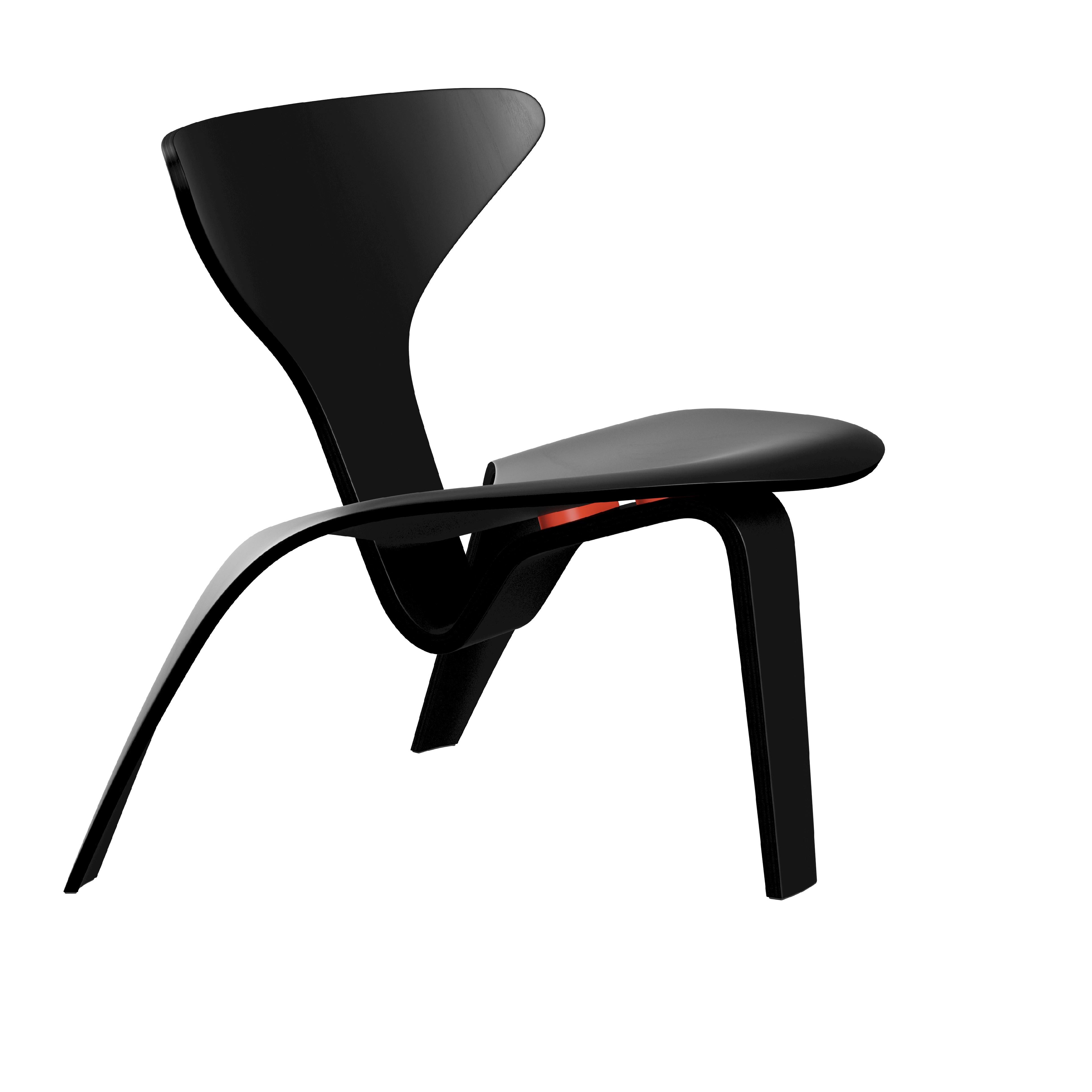 Fritz Hansen Pk0 en lounge stol, svart färgad aska