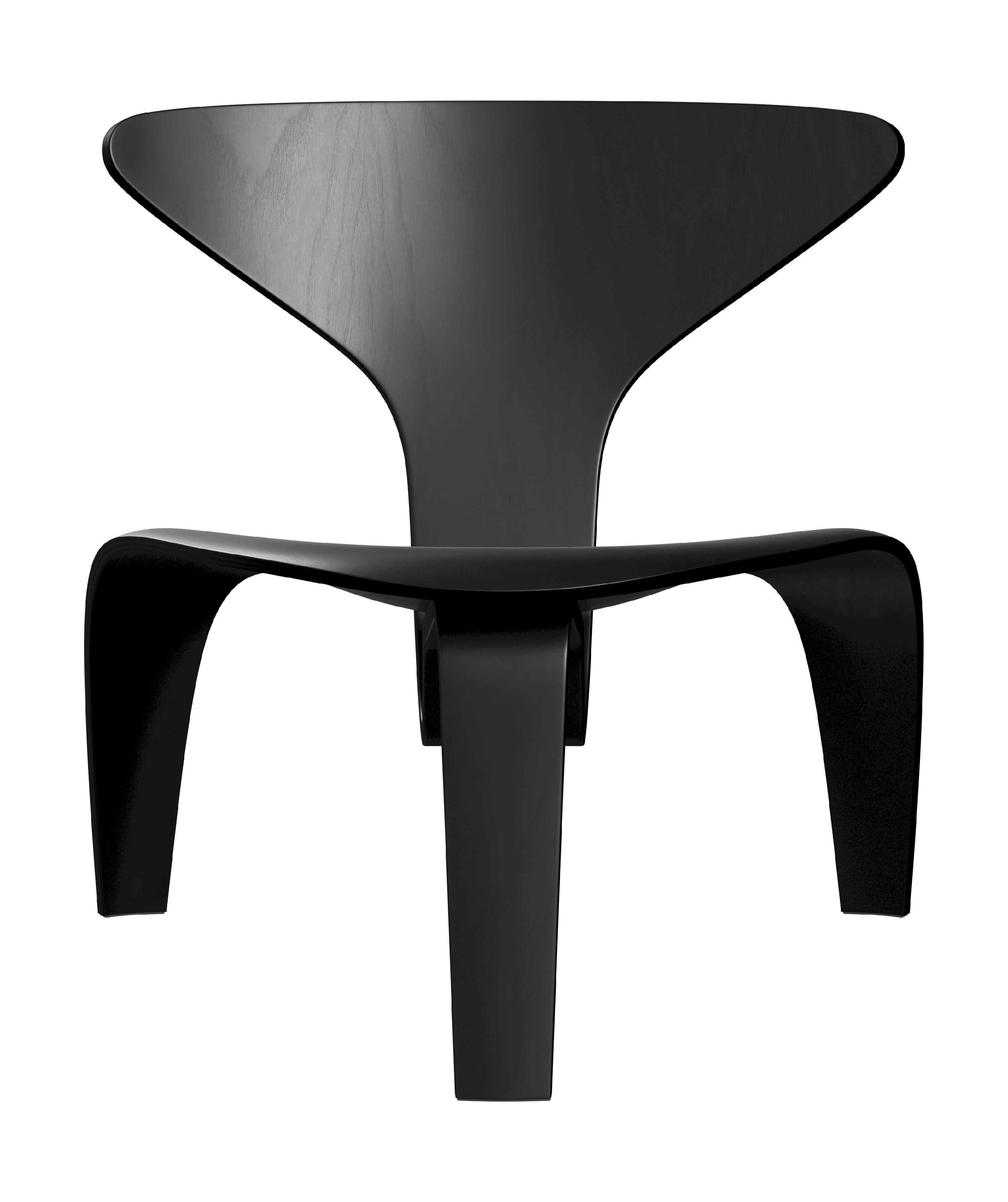 Fritz Hansen Pk0 en lounge stol, svart färgad aska