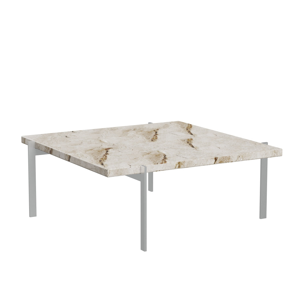 Fritz Hansen PK61 kaffebord 80 cm, beige matslebet marmor