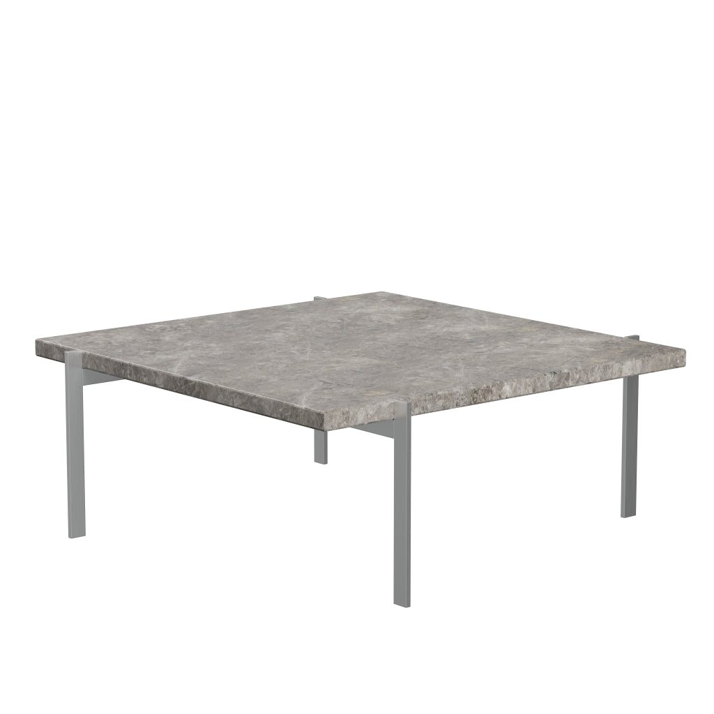 Fritz Hansen PK61 kaffebord 80 cm, gråbrun mattslet marmor