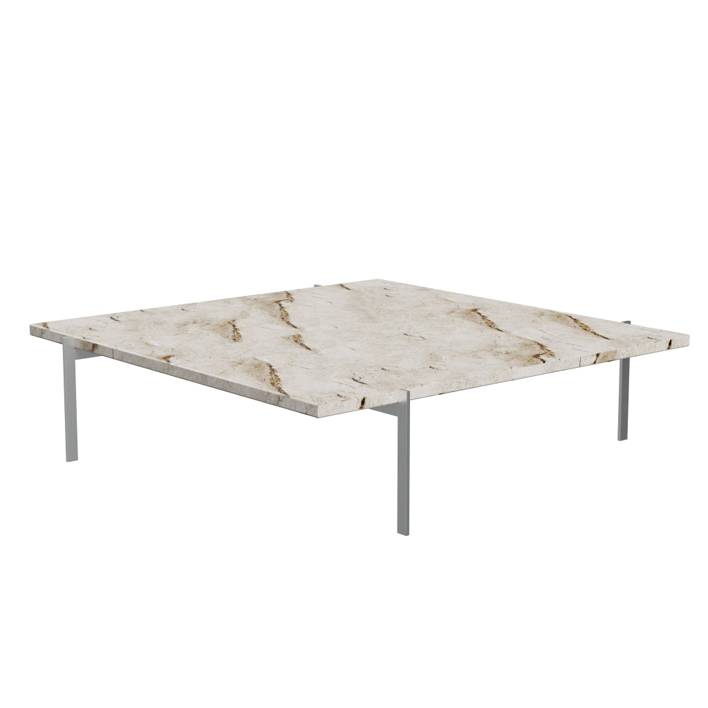 Fritz Hansen PK61A kaffebord 120 cm, beige matslet marmor
