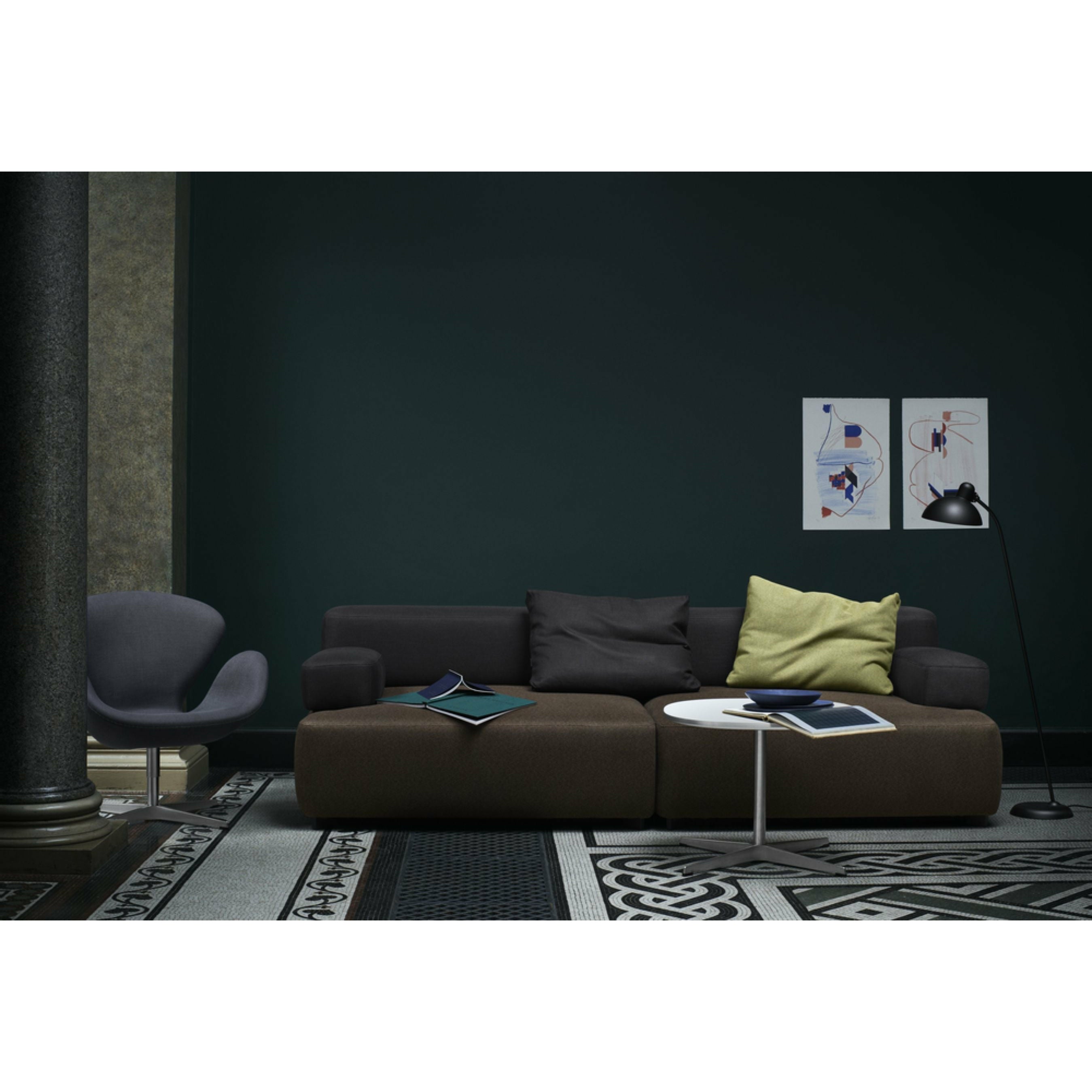 Fritz Hansen PL240-3 Alfabet 2-personers soffa Christianshavn, svart uni