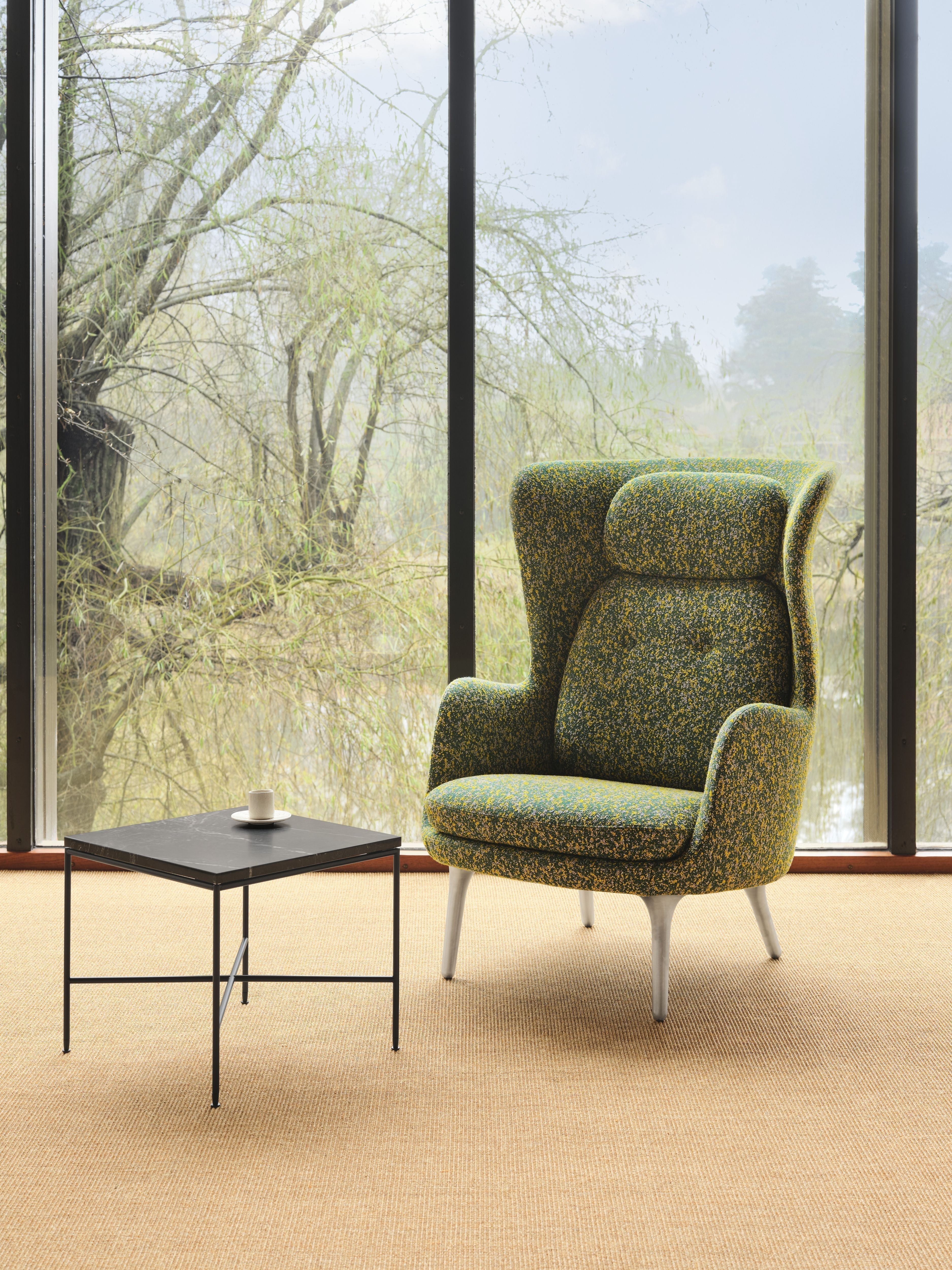 Fritz Hansen Ro lounge stol aluminium, atom grön
