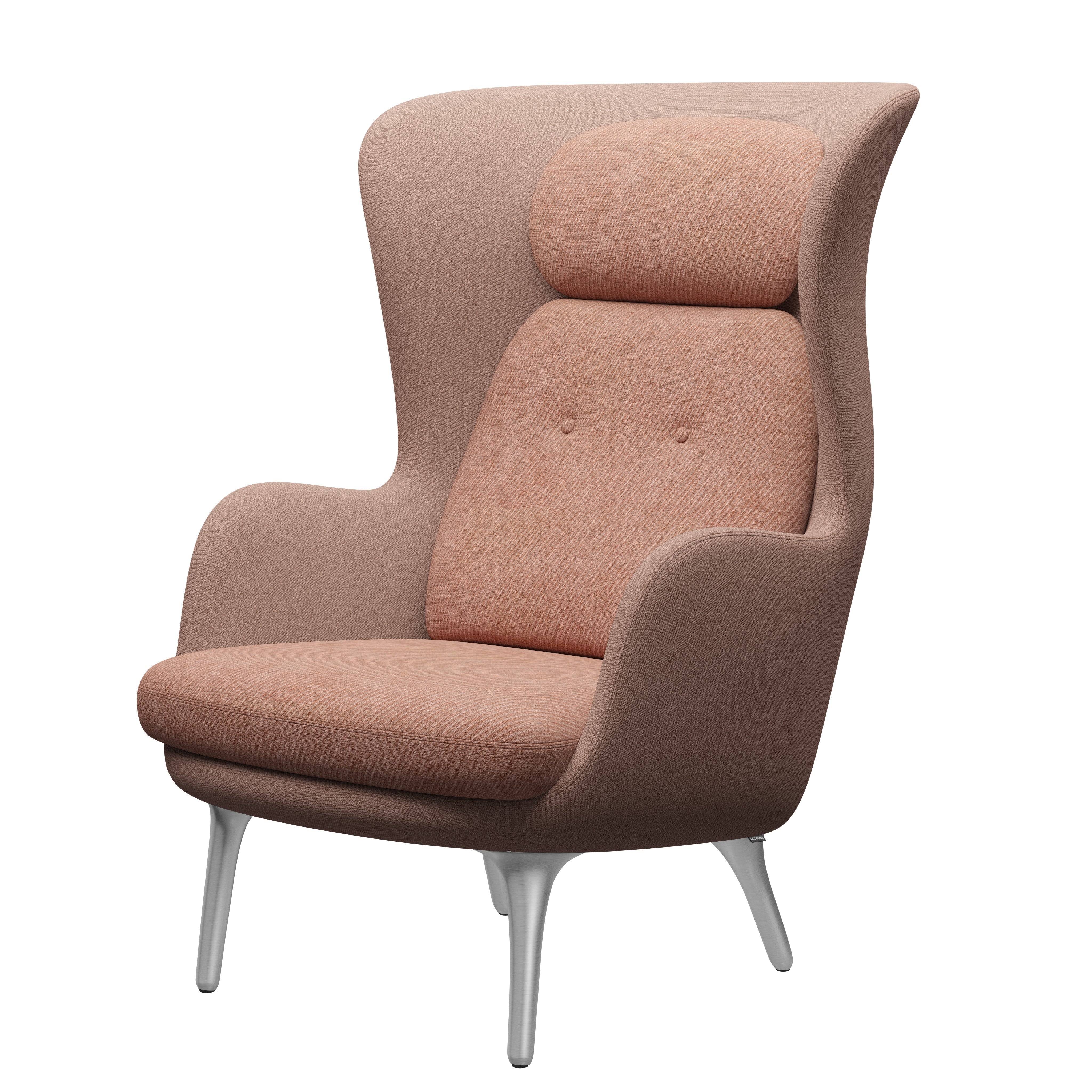 Fritz Hansen Ro Lounge Chair Aluminium, Pale Rose