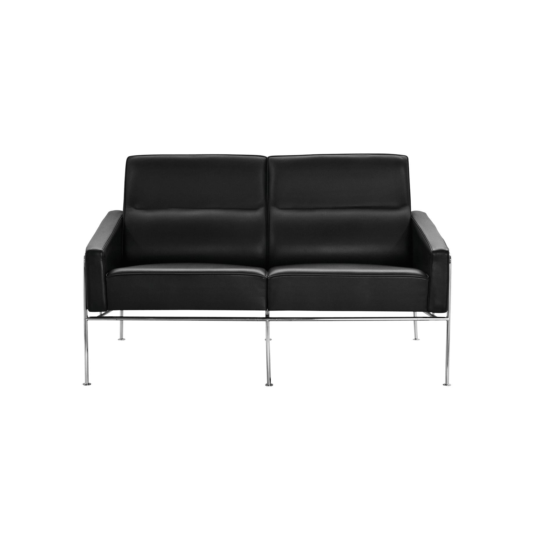 Fritz Hansen Serie 3300 soffa 2-person, elegansläder svart