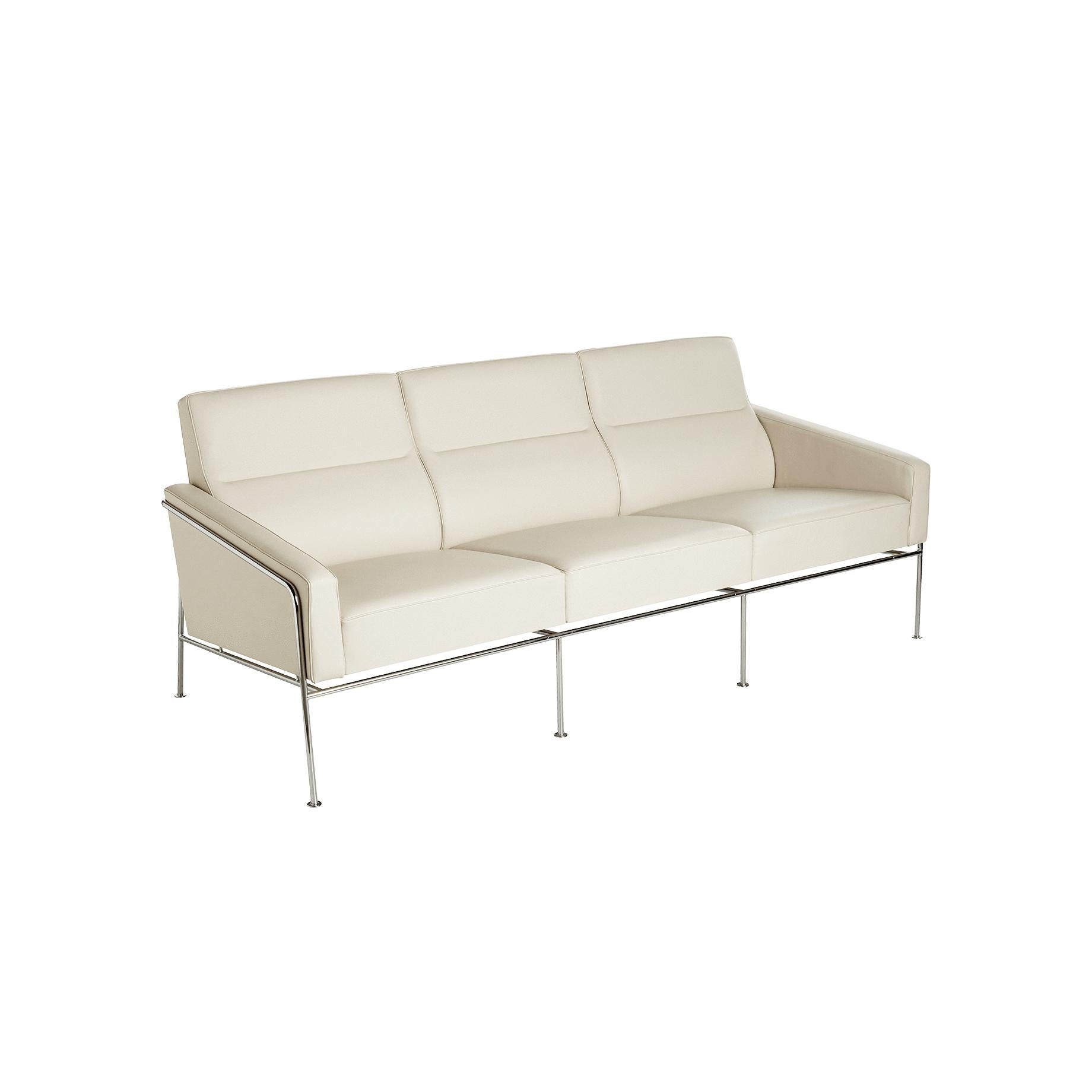 Fritz Hansen Serie 3300 soffa 3-person, lädervit