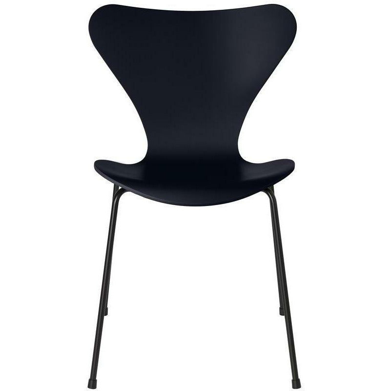 Fritz Hansen Serie 7 -stol lackerad midnattblå skald, svart ben