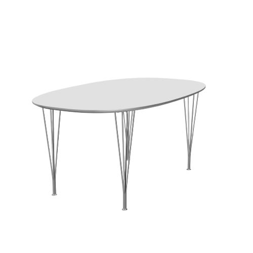 Fritz Hansen Super-ollipse Pull-out Table lackerad 100x170/270 cm, vit laminat