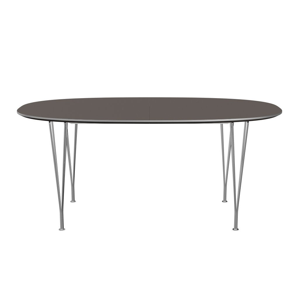 Fritz Hansen Superellipse Pull -out Table Chromed Steel/Grey Laminat, 270x100 cm
