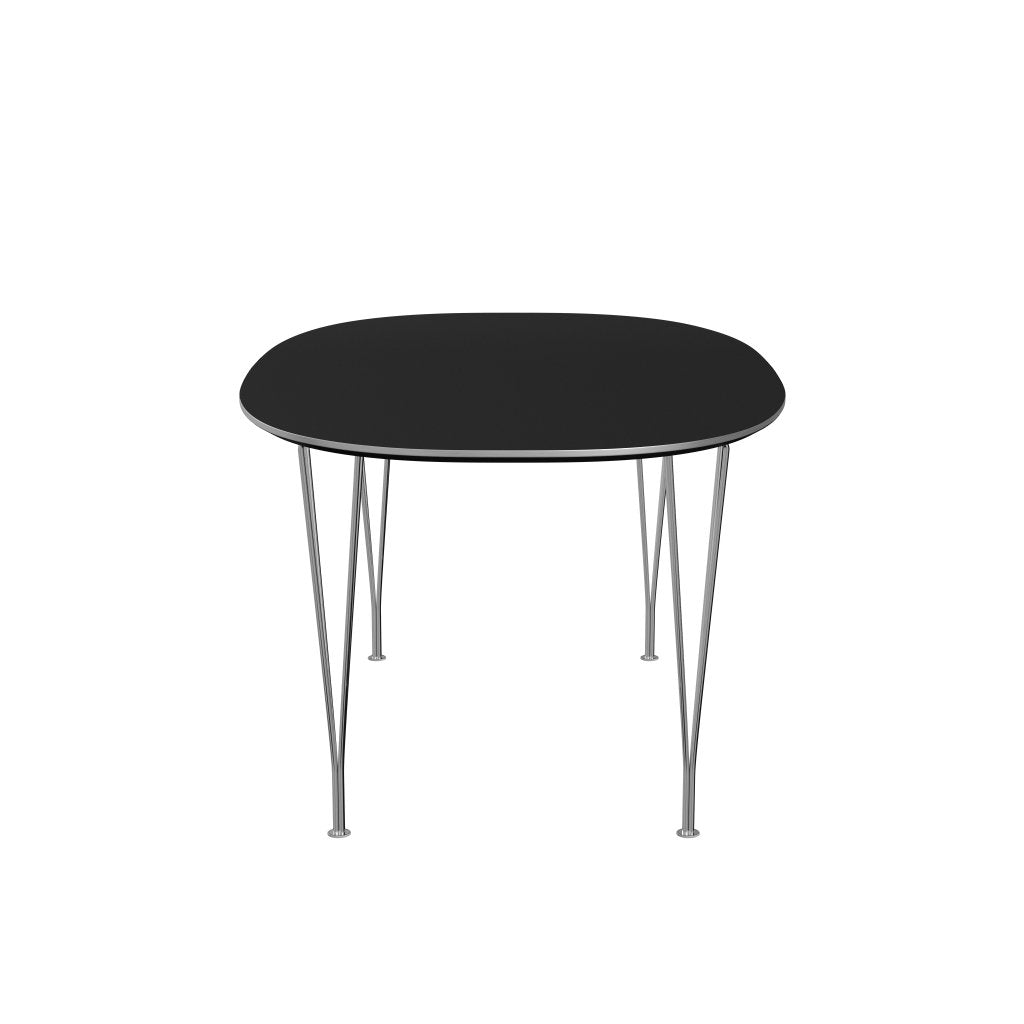 Fritz Hansen Superellipse Pull -out Table Chromed Steel/Black Laminate, 270x100 cm