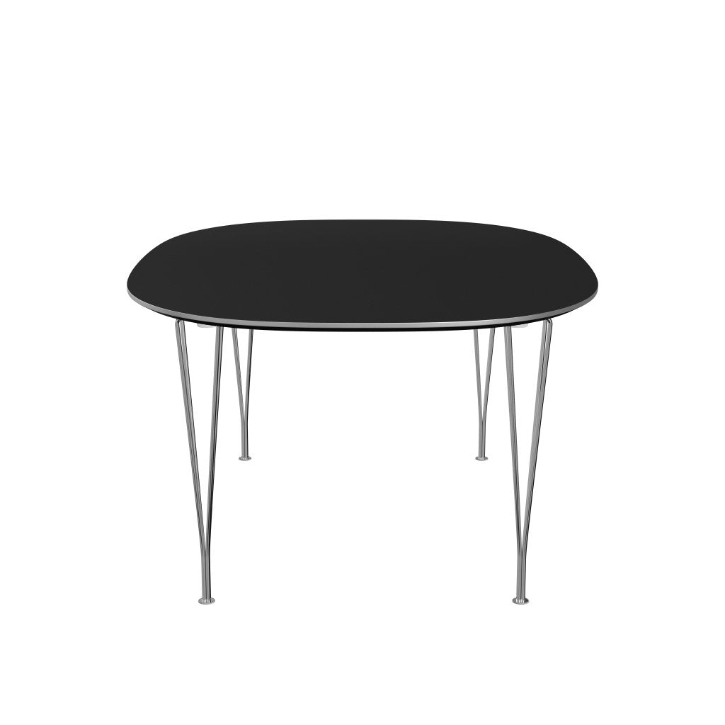 Fritz Hansen Superellipse Pull -out Table Chromed Steel/Black Laminate, 300x120 cm