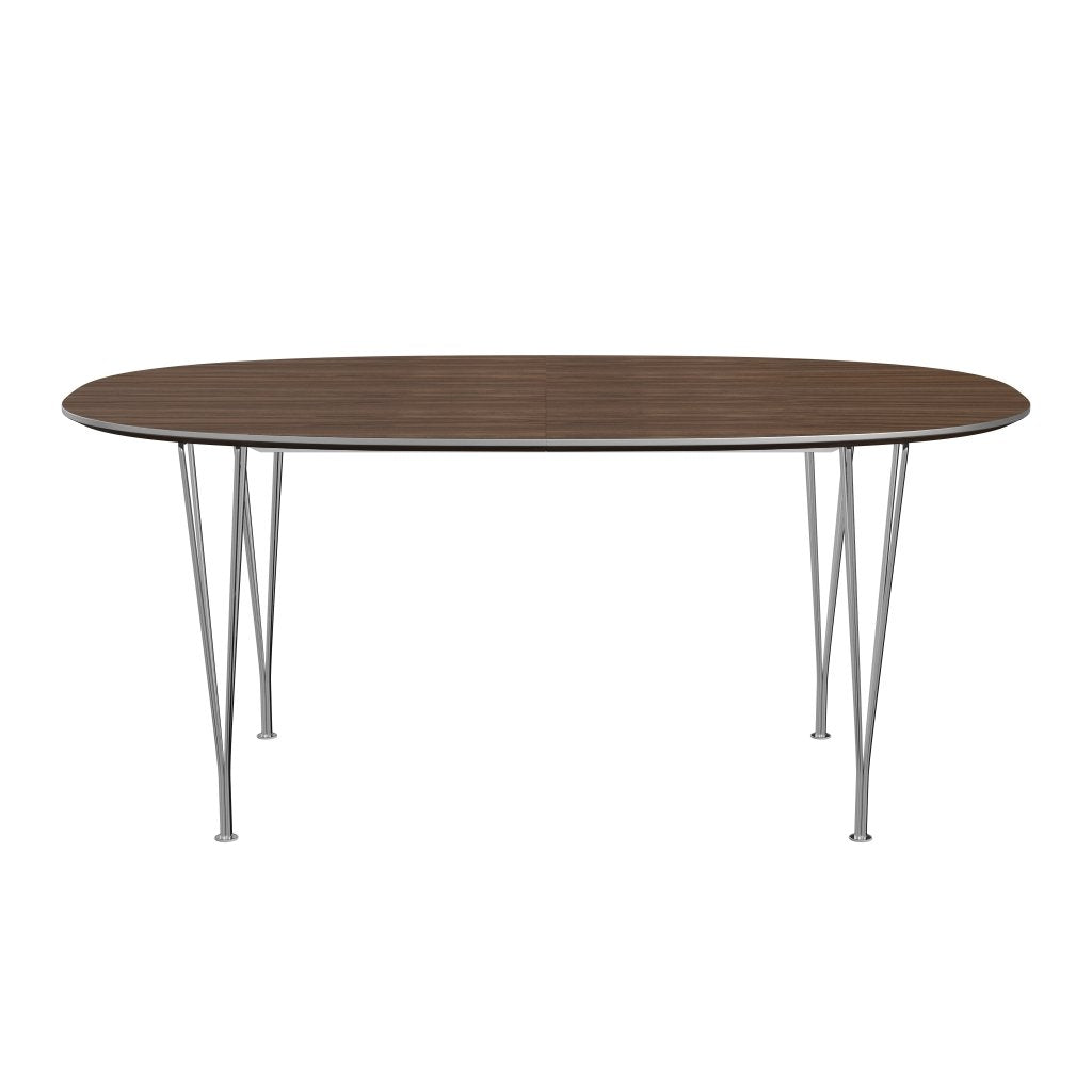 Fritz Hansen Superellipse Pull -out Table Chromed Steel/Walnut Veneer, 270x100 cm