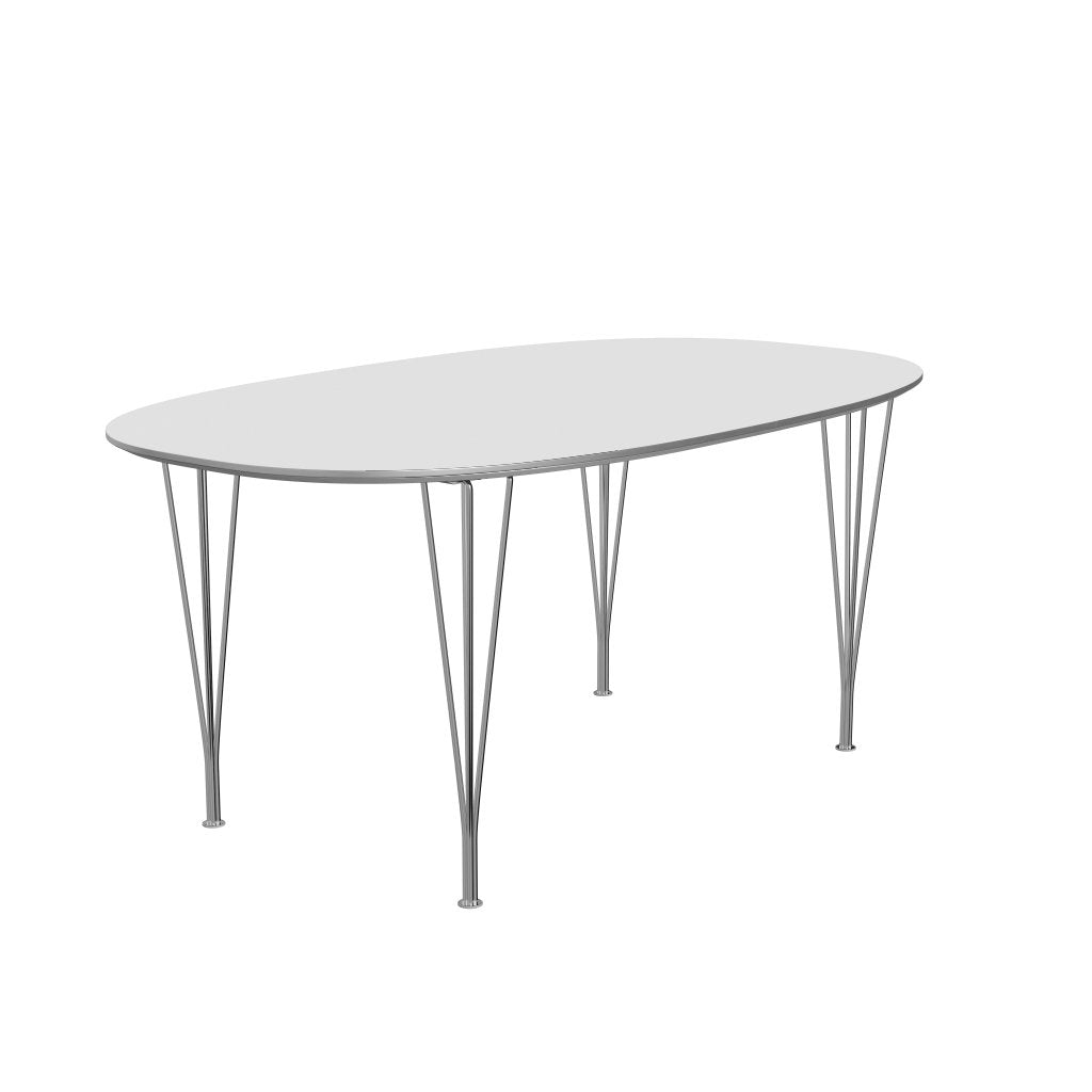 Fritz Hansen Superellipse Pull -out Table Chromed Steel/White Laminate, 270x100 cm